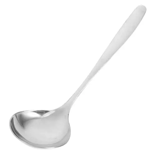 Produktbild: COLLBATH Suppenlöffel Aus Edelstahl Großer Küchenschöpflöffel Reislöffel Für Chili Soße Servierlöffel Mikrowellengeeignet Spülmaschinenfest