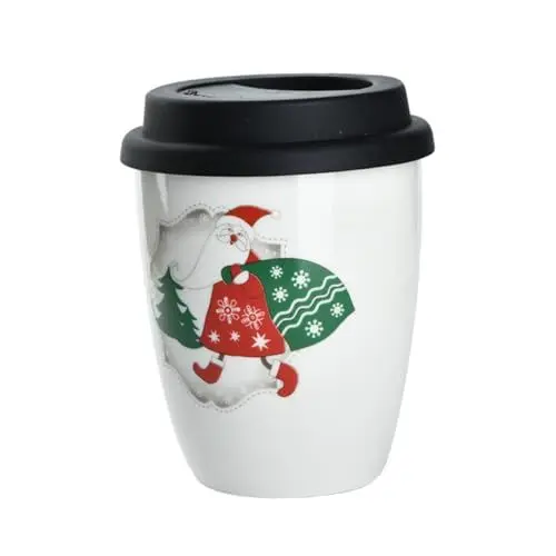 Produktbild: COLLBATH 380 Ml Keramiktasse Kaffeetasse Ohne Henkel Dicke Teetasse Mit Silikondeckel