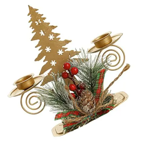 Produktbild: COLLBATH Weihnachtskerzenhalter Kerzenhalter Für Den Weihnachtstisch Weihnachtskranz Echter Kerzenständer Weihnachtskerzenhalsbänder Kerzenständer-Ornamente Geführte Weihnachtskerzen Holz
