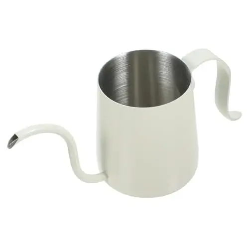 Produktbild: COLLBATH hängende Ohrkaffeekanne Wasserkocher Kaffeemaschinen Schwanenhalskessel Kaffeekrug edelstahlkanne kaffeekännchen rostfreier wassertopf Kaffeekocher fürs Büro Rostfreier Stahl Beige