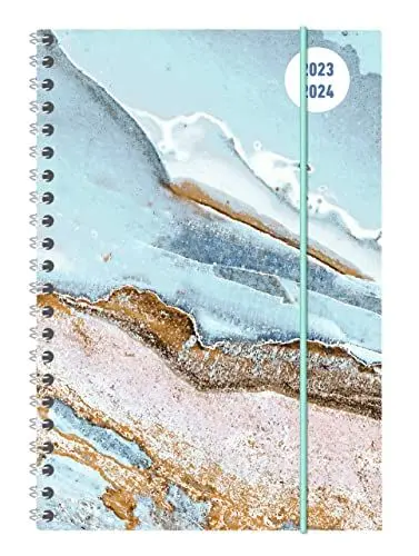 Produktbild: Collegetimer Blue Marble 2023/2024 - Schüler-Kalender A5 (15x21 cm) - Marmor - Ringbindung - Weekly - 224 Seiten - Terminplaner - Alpha Edition (Collegetimer A5 Ringbuch)