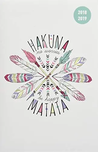 Produktbild: Collegetimer Hakuna Matata 2018/2019 - Schülerkalender A5 - Day By Day - 352 Seiten: No worries be happy