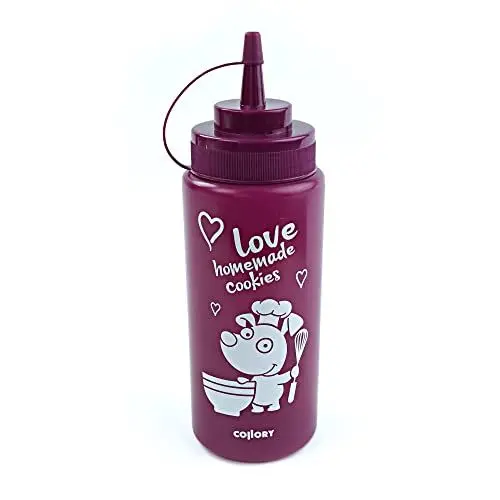 Produktbild: Collory Quetschflasche 500ml, farbige Dosierflasche für Saucen, Dressing, Ketchup, Senf, Mayo und Flüssigteig, Gewürzflasche, extra soft