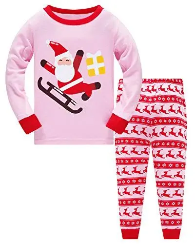 Produktbild: Colobe Mädchen Schlafanzug Baumwolle Einhorn Langarm Zweiteiliger Schlafanzüge Set Süß Panda Kinder Nachtwäsche Winter Weihnachten Pyjama Größe 9-10 Jahre