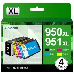 Produktbild: Coloran 950 XL 951 XL Druckerpatronen kompatible für HP 950XL 951XL für HP Officejet Pro 8100 8610 8600（4er-Pack，Schwarz Cyan Magenta Gelb）