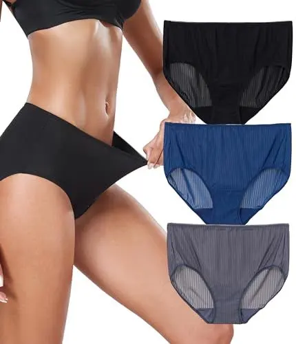 Produktbild: COLORFULLEAF Unterhosen Damen Slips Mehrpack, Stretch Unterwäsche Frauen Set, Bequeme Schnell Trocken Reisen Schlüpfer Leicht Atmungsaktiv Hipster Panties(3G,M)