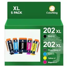 Produktbild: ColorKing 202XL Druckerpatronen Kompatible für Epson 202XL Tintenpatronen für Epson Expression Premium XP-6100 Patronen für Epson Expression Premium XP-6105 XP-6000 XP-6001 XP-6005 (5 Packung)
