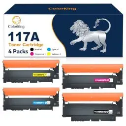 Produktbild: ColorKing Kompatibel für HP 117A Toner Set Toner für HP Color Laser MFP 179fwg 178nwg 150nw 179fnw 178nw 150a W2070A W2071A W2072A W2073A Tonerkartusche (Schwarz Cyan Gelb Magenta 4er-Pack)