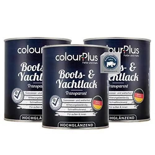 Produktbild: ColourPlus Bootslack & Yachtlack 2,25 L Transparent | Klarlack Holz außen wasserfest | Bootslack glänzend | robuster & wetterbeständiger Holzschutz für Boote, Fensterrahmen, Möbel & Gartenmöbel