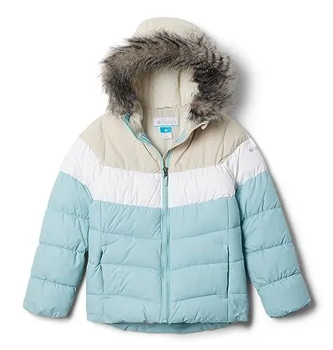 Produktbild: Columbia Girl's Arctic Blast Jacket, Ski Jacket, Aqua Haze/White/Dark Stone, Size S
