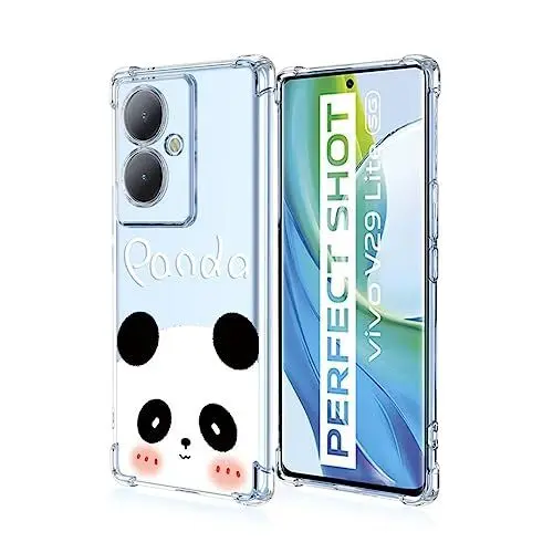 Produktbild: COMAKU Hülle Kompatibel mit VIVO Y36 4G Hülle klar Transparent Schlanke Schutzhülle Weich TPU Stoßstange 3D Geprägtes Mädchen Muster Stoßdämpfung Schutzhülle - Panda