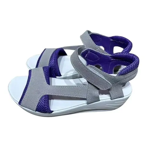 Produktbild: Combat Boots Herren 2024 Sommer Womens Dress Sandals Summer Basic Flat Shoes Bow Pointed Comfortable Slip-on Shoe Sandal Flats Open-Toe Platform R-732 Purple 8.5
