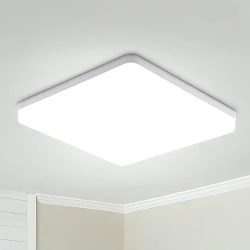 Produktbild: Combuh Deckenleuchte LED 48W 4320LM Deckenlampe für Schlafzimmer Wohnzimmer Kaltes Weiß 6500K Quadrat 30 * 30 * 4cm
