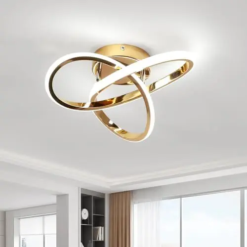 Produktbild: Comely 30W LED Deckenleuchte 6500K Kaltweiß 3375LM Moderne Gold Deckenlampe, Blumendesign Deckenbeleuchtung für Wohnzimmer Schlafzimmer Küche Flur