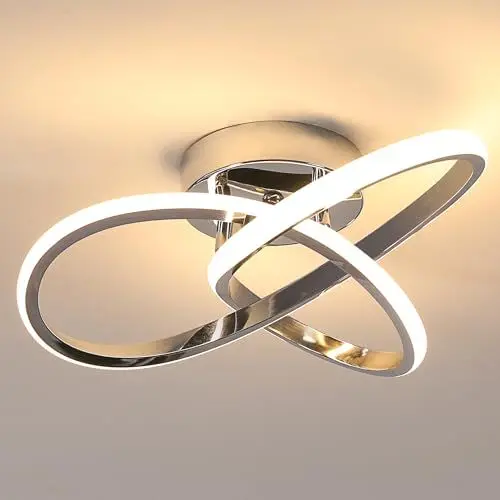 Produktbild: Comely LED Deckenleuchte, 30W 3375LM Moderne Deckenlampe, Aluminium LED Lampe für Wohnzimmer Schlafzimmer Flur Küche Balkon, Warmweißes Licht 3000K, 30cm, Silber