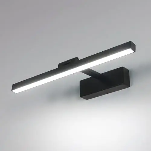 Produktbild: Comely LED Spiegelleuchte Bad 40cm, 240° Drehbar Spiegellampe Badezimmer Lampe 9W 1100LM, Schrankleuchte in Schwarz für Spiegel Schreibtische Küchen Schränke und Wand, 6500K Kaltweißes Licht