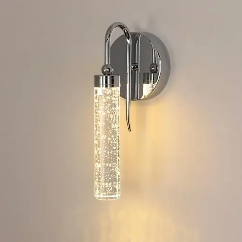 Produktbild: Comely Wandleuchte Innen Modern, 3000K Warmweiß LED Wandlampe Innen 6W, Elegante Flurlampe Wand Belechtung für Schlafzimmer Wohnzimmer Korridor Treppen, Silber
