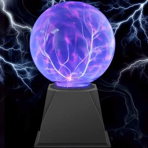Produktbild: Comely Magische Plasma-Lampe, 13 CM, Plasmakugel empfindlich auf Berührung und Ton, Blaues Licht Neuheit Nachtlichter für Wohnzimmer, Schlafzimmer, Bar