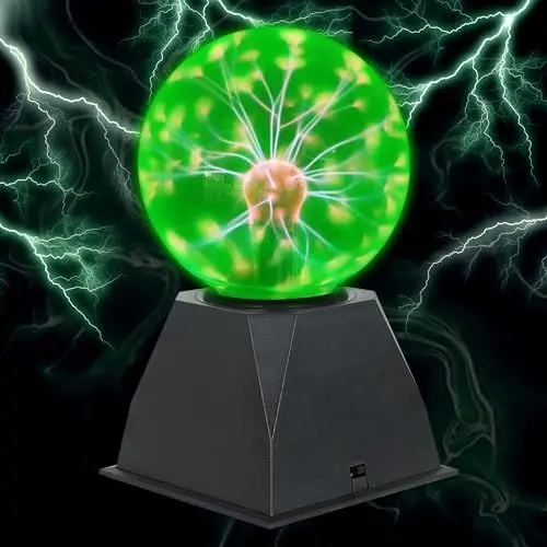Produktbild: Comely Plasmakugel 5 Zoll, Plasma Lampe Magische Plasma Lampe Berührungsempfindlich und Sound Licht Neuheit Nachtlichter für Wohnzimmer Schlafzimmer Innendekoration, Grün