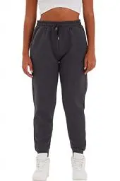Produktbild: COMEOR Jogginghose Damen Baumwolle – Sporthose Frauen Trainingshose,Yogahose, Freizeithose Lang, Bequeme Laufhose mit Elastischem Rippbündchen, Jogging Sweatpants (Dunkelgrau, XL)