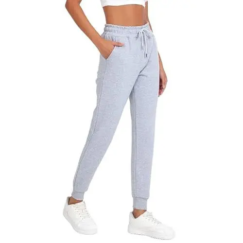 Produktbild: COMEOR Jogginghose Damen - Baumwolle Sporthose Lang Warme Trainingshosen, Frauen Freizeithosen, Sweatpants mit Regular Passform für Fitness, Yoga, Freizeit (Grau XL)