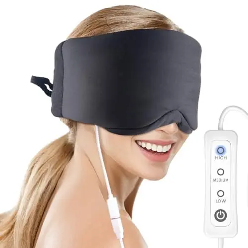 Produktbild: Comfheat USB Heizung Augenmaske Steuerbare Temperatur 45 Min Auto-off Wärme Kompression Therapeutische für Augen Beschwerden, Lightblock, Extra Soft Eye Mask Waschbar