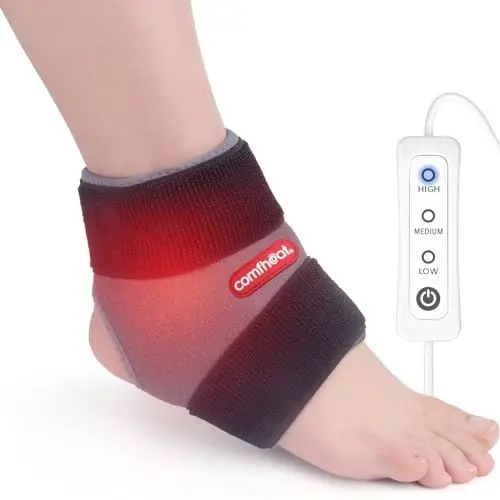 Produktbild: comfheat beheizt Knöchel wickeln für Knöchel Arthritis Schmerzlinderung, USB-Knöchel Heizkissen mit 3 Wärme-Einstellungen, Wärme-Therapie für Verstauchungen, Zerrungen, Post-chirurgische, 1 Pack