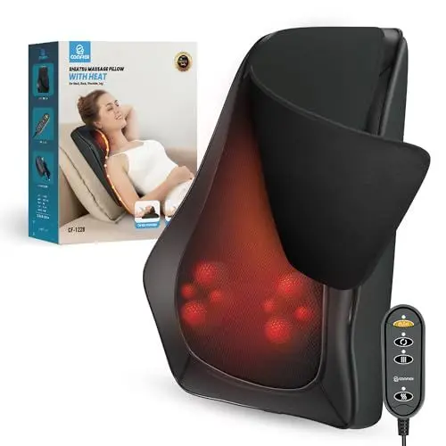 Produktbild: COMFIER Massagegerät, Nackenmassagegerät mit Wärme, Shiatsu Rückenmassagegerät mit 4D Knetköpfen, Massagekissen für Schulter, Rücken, Beine, Geschenke für Männer Frauen