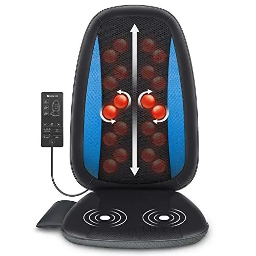 Produktbild: COMFIER Shiatsu Massagesitzauflage mit Wärme, Shiatsu-Massageauflage Rückenmassagegerät, Entspannung für den gesamten Rücken, eignet Sich fürs Büro, Zuhause und überall dort, Geschenke