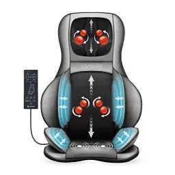 Produktbild: Comfier Shiatsu Rücken und Nacken Massagesitzauflage mit Wärme - 2D / 3D-Knet Massageauflage mit voller Rückenlehne und einstellbarer Luftkompresse, Ganzkörper Massagematte für Damen, Herren