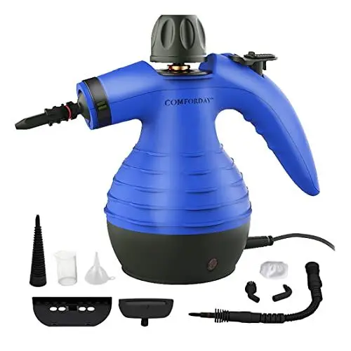 Produktbild: Comforday Mehrzweck-Dampfreiniger mit 9-teiligem Zubehör, druckbeaufschlagter Handdampfreiniger, perfekt für Fleckenentfernung, Vorhänge, Autositze, Boden, Badezimmer
