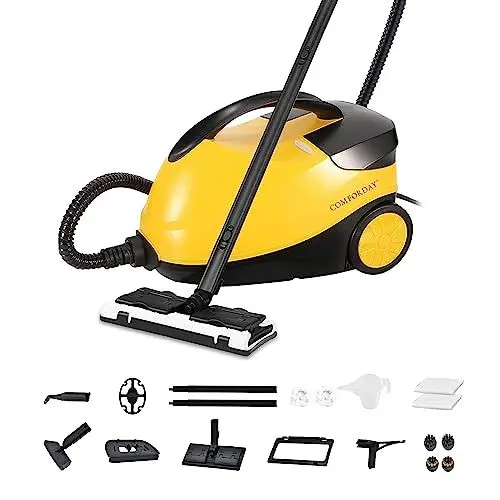 Produktbild: Comforday 2000 W Mehrzweck-Dampfreiniger mit 17-teiligem Zubehör, 1,5 l (51 Oz) Wassertank und 9,8 Fuß Kabel – Ideal für gründliche Reinigung von Böden, Küchen, Fenstern, Öfen, Autos und mehr