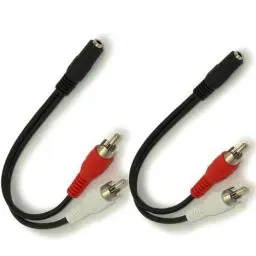 Produktbild: Comforty 2 Stücke Cinch Klinke Adapter, Klinke Buchse auf Zwei Cinch Stecker Chinch Adapter für TV, Smartphone, MP3, Tablet, Lautsprecher, Heimgebrauch