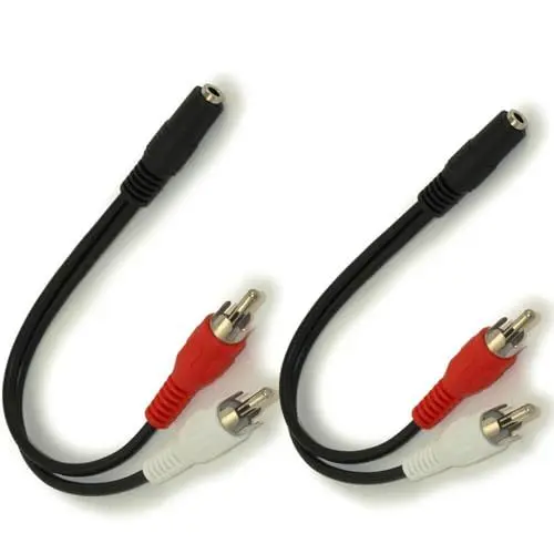 Produktbild: Comforty 2 Stücke Cinch Klinke Adapter, Klinke Buchse auf Zwei Cinch Stecker Chinch Adapter für TV, Smartphone, MP3, Tablet, Lautsprecher, Heimgebrauch
