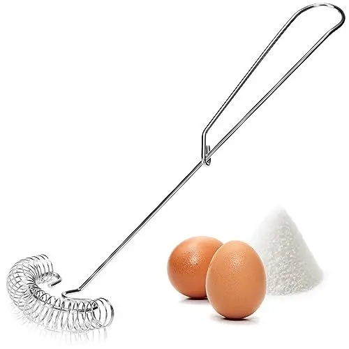 Produktbild: COM-FOUR® Spiralschneebesen Edelstahl 304 rostfrei - Spiralbesen spülmaschinengeeignet - Schaumschläger - flacher Schneebesen - Quirl - Saucenbesen - Handschneebesen (01 Stück - Spiralbesen)