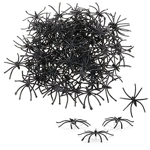 Produktbild: com-four® 100x Deko-Spinnen - Kunststoffspinnen als Streudeko - Tischdekoration für Horror-Partys zu Halloween - gruselige kleine Spinnen aus Plastik