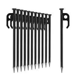 Produktbild: com-four® 12x Zelt-Heringe aus Stahl - Lange und robuste Erdnägel für Camping und Outdoor - ideal für normalen und harten Boden - 20cm