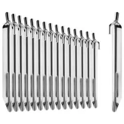 Produktbild: com-four® 16x Zelt-Heringe aus Stahl - robuste Erdnägel in V-Form für Camping und Outdoor - ideal für normalen Boden 170mm - V Profil