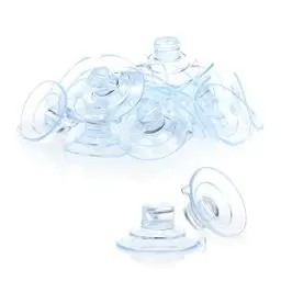 Produktbild: com-four® 20x Saugnapfhalter mit Kabel-Schlitz, transparent für Lichterkette und Fenster-Dekoration für Weihnachten, Ostern, Silvester - Saugnapfhalter Ø 30 mm (020 Stück - transparent)