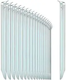 Produktbild: com-four® 24x Zelt-Heringe aus Stahl - halbrunde, robuste Erdnägel für Camping und Outdoor - ideal für normalen Boden - mit Loch für Heringzieher