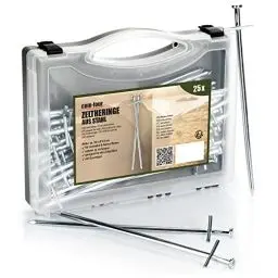 Produktbild: com-four® 25x Zelt-Heringe aus Stahl - Lange und robuste Erdnägel für Camping und Outdoor - ideal für normalen und harten Boden 230x6mm - Kreuz Profil