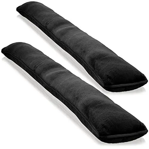 Produktbild: COM-FOUR® 2X Zugluftstopper für Tür und Fenster - Microfaser Windstopper- Energie sparen mit Luftzugstopper - 1kg Schwerer Türstopper (02 Stück - schwarz)