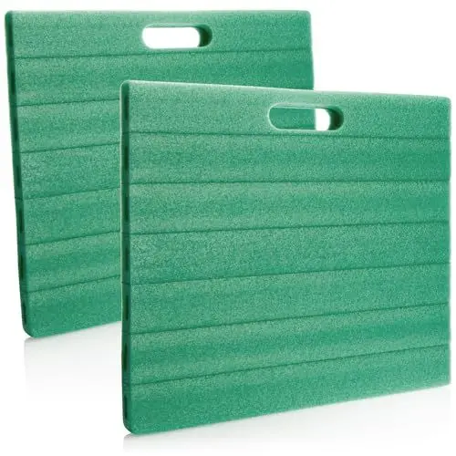 Produktbild: com-four® 2X Kniekissen für den Garten - Kniematte für die Gartenarbeit - Kniepolster für Handwerk und Freizeit - Knieschutzmatte - ca. 35 cm x 30 cm x 2,5 cm (grün)