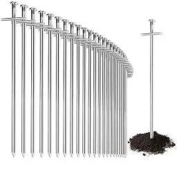 Produktbild: com-four® 30x Zelt-Heringe aus Stahl - Lange und robuste Erdnägel für Camping und Outdoor - ideal für normalen und harten Boden 230x6mm - Kreuz-Profil