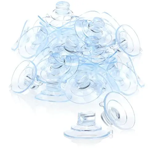 Produktbild: com-four® 40x Saugnapfhalter mit Kabel-Schlitz, transparent für Lichterkette und Fenster-Dekoration für Weihnachten, Ostern, Silvester - Saugnapfhalter Ø 30 mm (040 Stück - transparent)