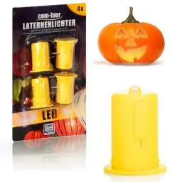Produktbild: com-four® 4X LED Deko-Licht für Papierlaternen - LED-Teelichtersatz - warmweißes Laternenlicht - batteriebetriebene LED-Kerze - Mini-Lampe für Lampions, Windlichter, Kürbisse, Ballons und Dekoration