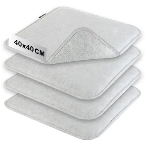 Produktbild: com-four® 4X Sitzkissen aus Filz 40 x 40 - gepolstertes Stuhlkissen - eckige Sitzpolsterauflage für Esszimmer, Garten, Balkon - rutschfeste Unterseite mit Anti-Slip