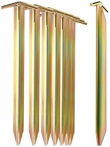 Produktbild: com-four® 8X Zelt-Heringe aus Stahl - Lange und robuste Erdnägel mit T-Profil für Camping und Outdoor - ideal für normalen und harten Boden