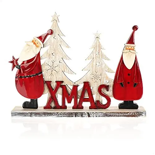Produktbild: com-four® Dekorativer Aufsteller für Weihnachten - Weihnachtsmann aus Holz lackiert - Premium Weihnachtsdekoration zum Hinstellen (01 Stück - Weihnachtsmänner 26cm)
