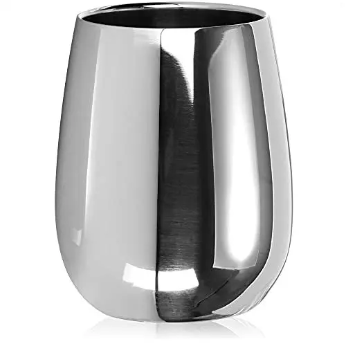 Produktbild: com-four® Trinkbecher aus Edelstahl 304 - Hochglanz Weinbecher 200 ml - Premium Edelstahl-Becher To Go - Thermobecher doppelwandig & BPA-frei (1 Stück - 200ml Hochglanz)